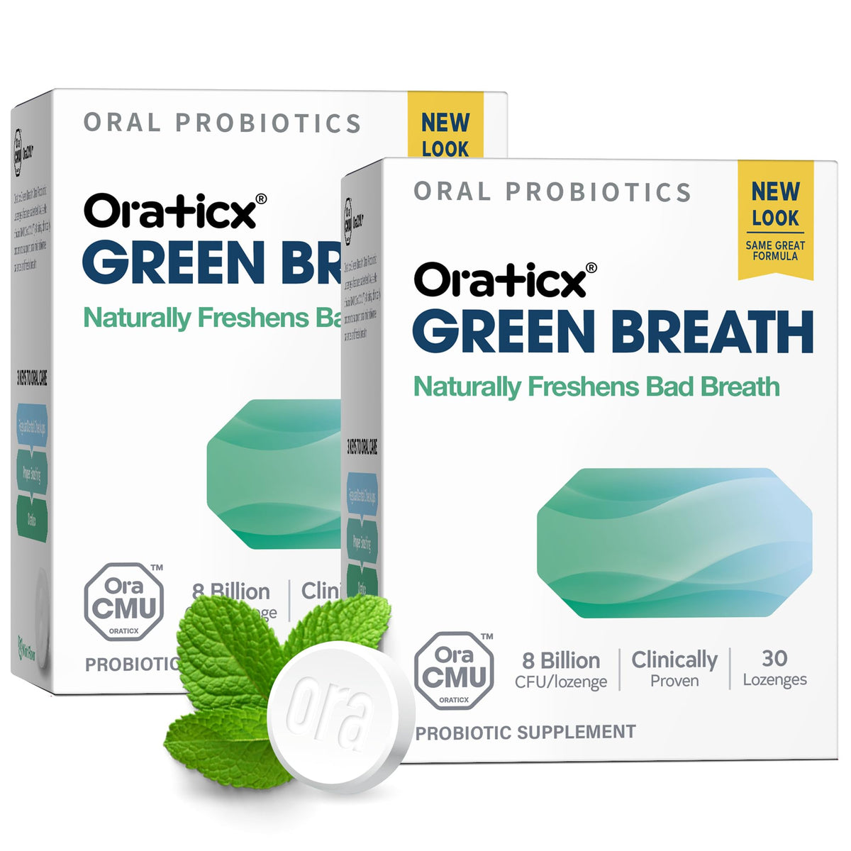 OraTicx oral probiotics mint lozenge pack promoting fresh breath