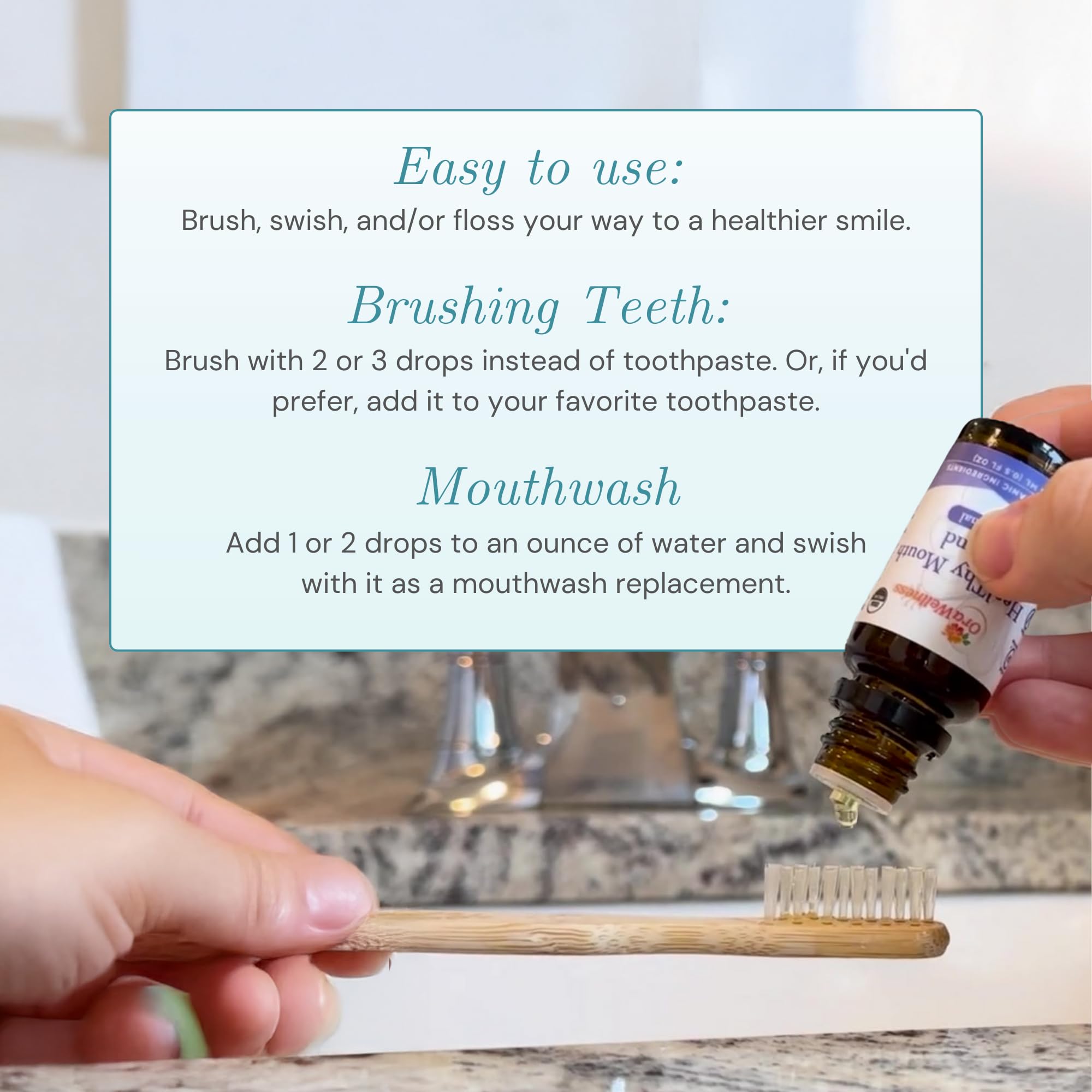 OraWellness brush-application drops for brushing with a fluoride-free feel.