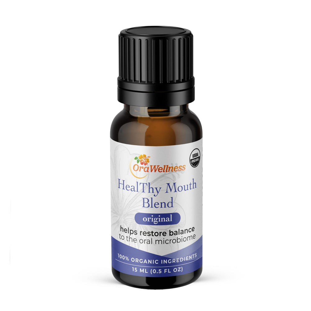 OraWellness Healthy Mouth Blend bottle for fresh breath and balanced gums.