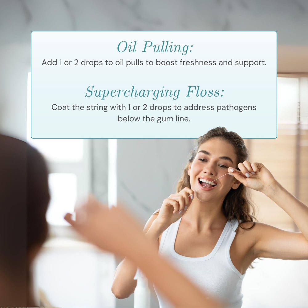 OraWellness Healthy Mouth Blend gum massage demonstrates soothing gum care.