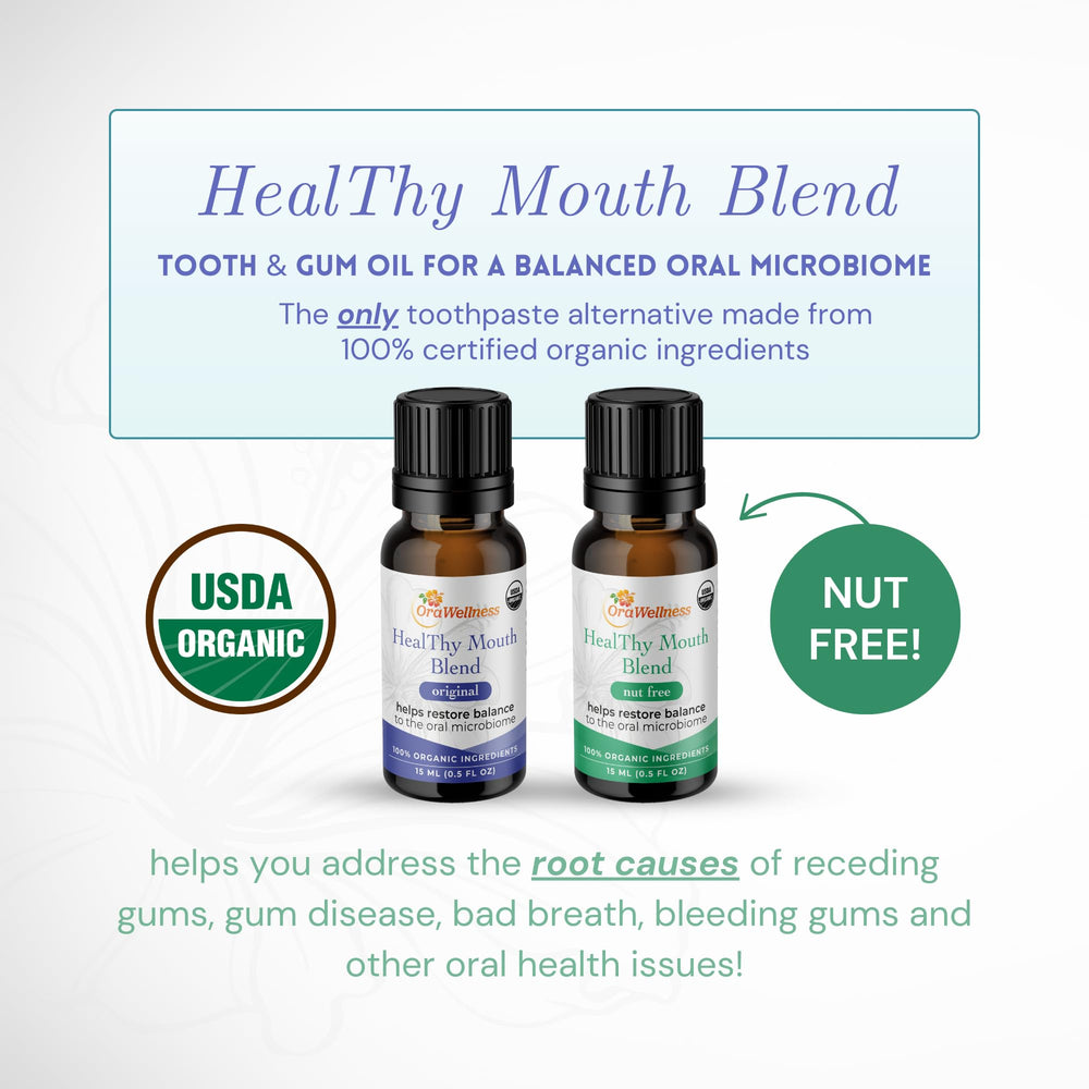OraWellness Nut Free Mouth Oil brushing scene for daily use.