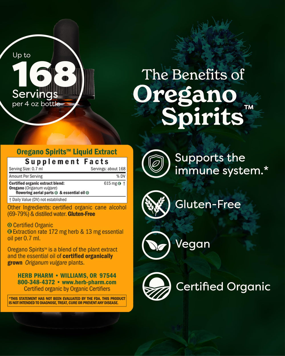 Oregano Spirits drops ready for easy dosing and dilution.