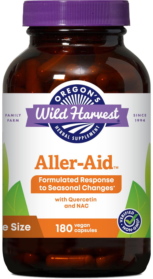 Oregon's Wild Harvest Aller-Aid bottle for daily immune support.
