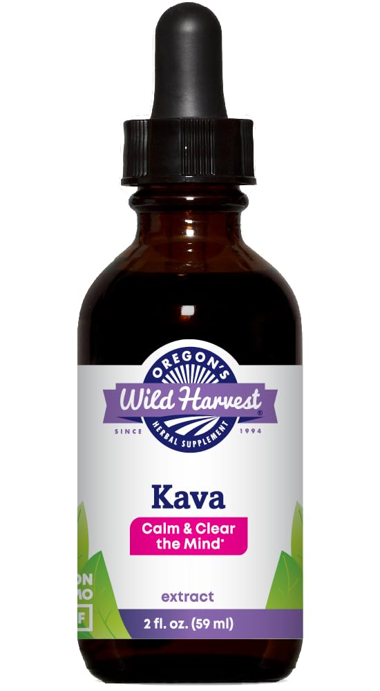 Oregon's Wild Harvest Kava Extract bottle 2oz ready for subtle relaxation