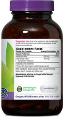 Oregon's Wild Harvest Kelp capsules closeup highlighting easy-to-swallow vegan capsules