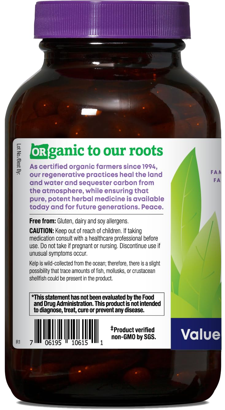 Oregon's Wild Harvest Kelp label shows USDA Organic certification