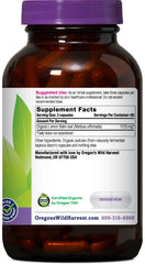 Oregon's Wild Harvest Lemon Balm capsules, vegan formula ready for daily use.