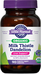 Oregon's Wild Harvest Milk Thistle Dandelion Capsules bottle for daily liver support