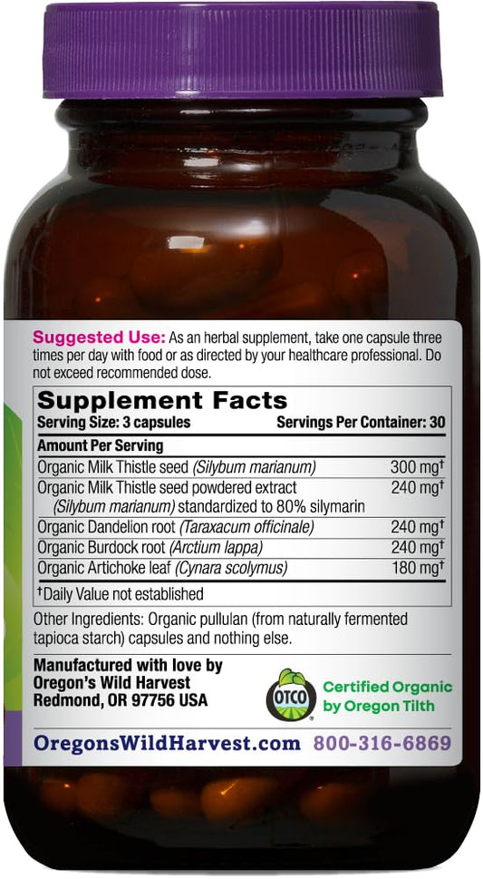 Close-up of Oregon's Wild Harvest label showing organic certification and quality promise