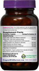 Close-up of Oregon's Wild Harvest label showing organic certification and quality promise