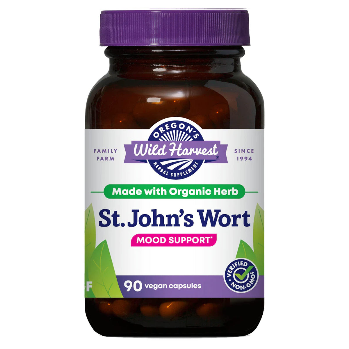 Oregon's Wild Harvest St John's Wort supplement bottle for mood support.