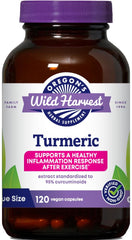 Oregon's Wild Harvest Turmeric 120 bottle front view for daily wellness support
