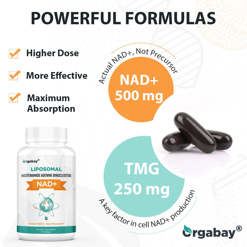 Orgabay 60-day supply badge on bottle indicating extended use.