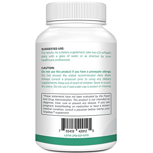 Orgabay bromelain synergy shown with quercetin for absorption help.