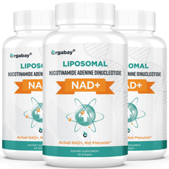 Orgabay Liposomal NAD+ bottle for high-absorption daily support.