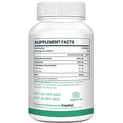 Orgabay bottle back label showing ingredients and dosage details.