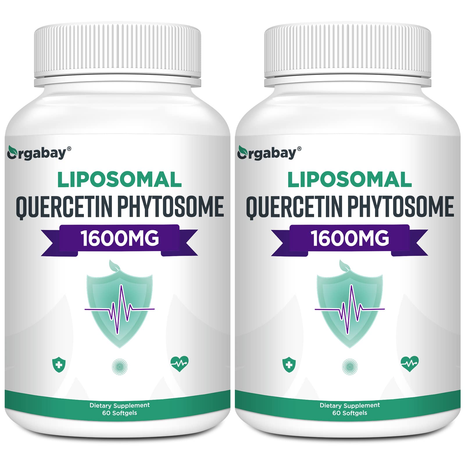 Orgabay Liposomal Quercetin Phytosome bottle with high-absorption formula.