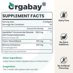 Orgabay Liposomal NR capsules close-up for potent daily use.