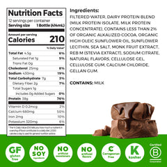 Orgain high protein shake being poured, showcasing creamy texture and ready-to-drink convenience.