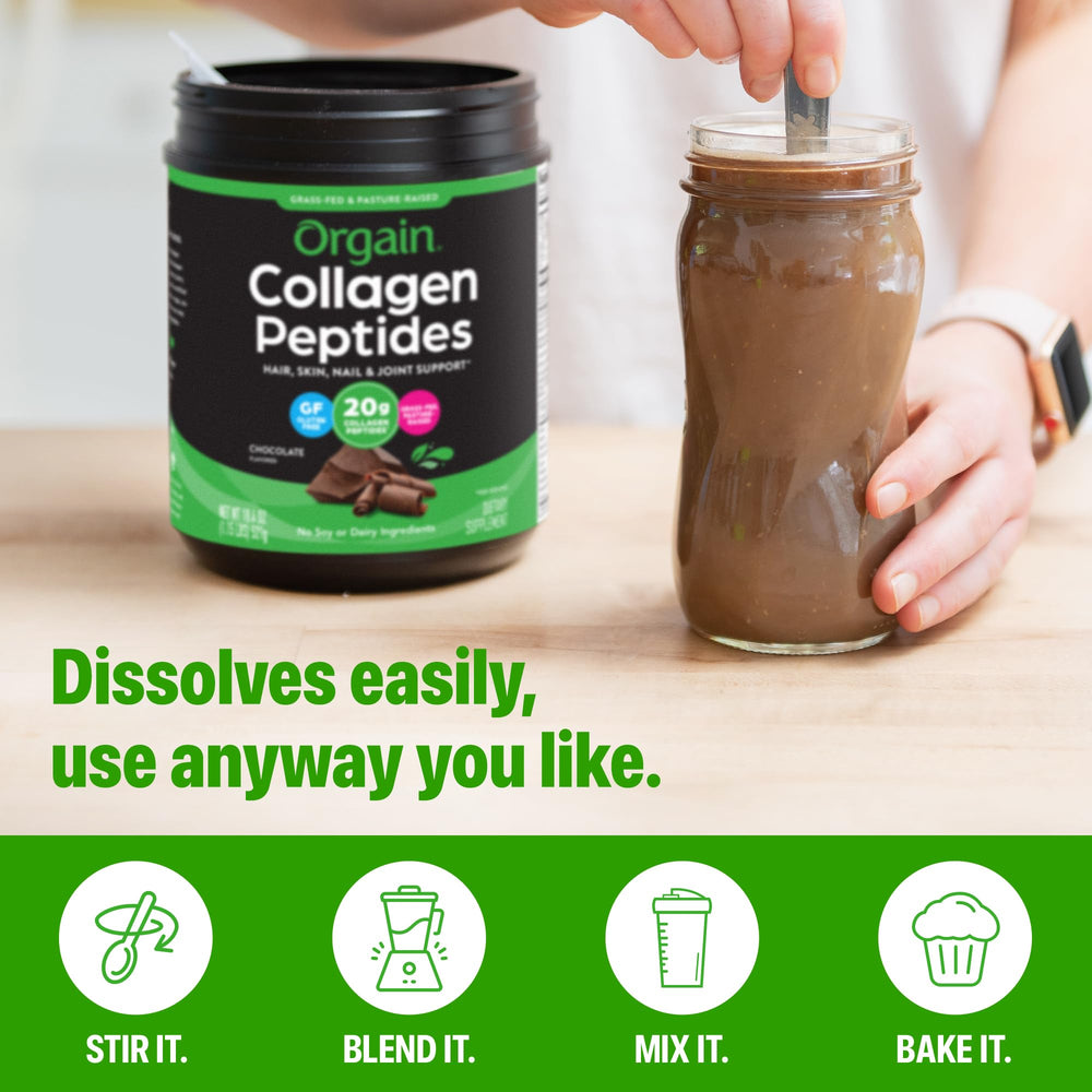 Orgain collagen peptides chocolate baking upgrade for cookies or desserts.