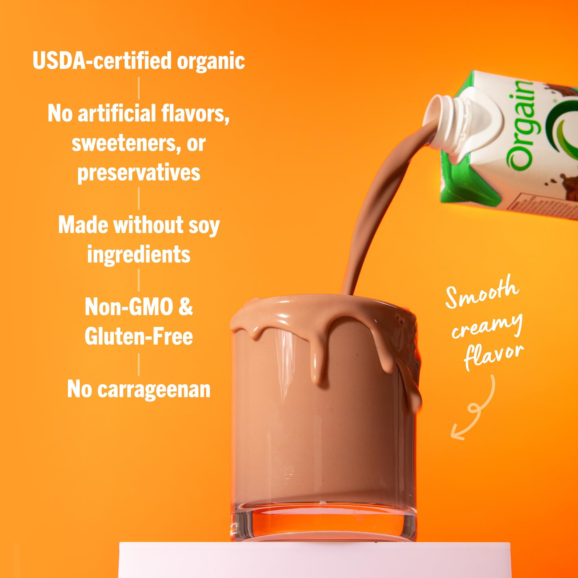 Orgain gluten-free non-GMO packaging emphasizes clean ingredients