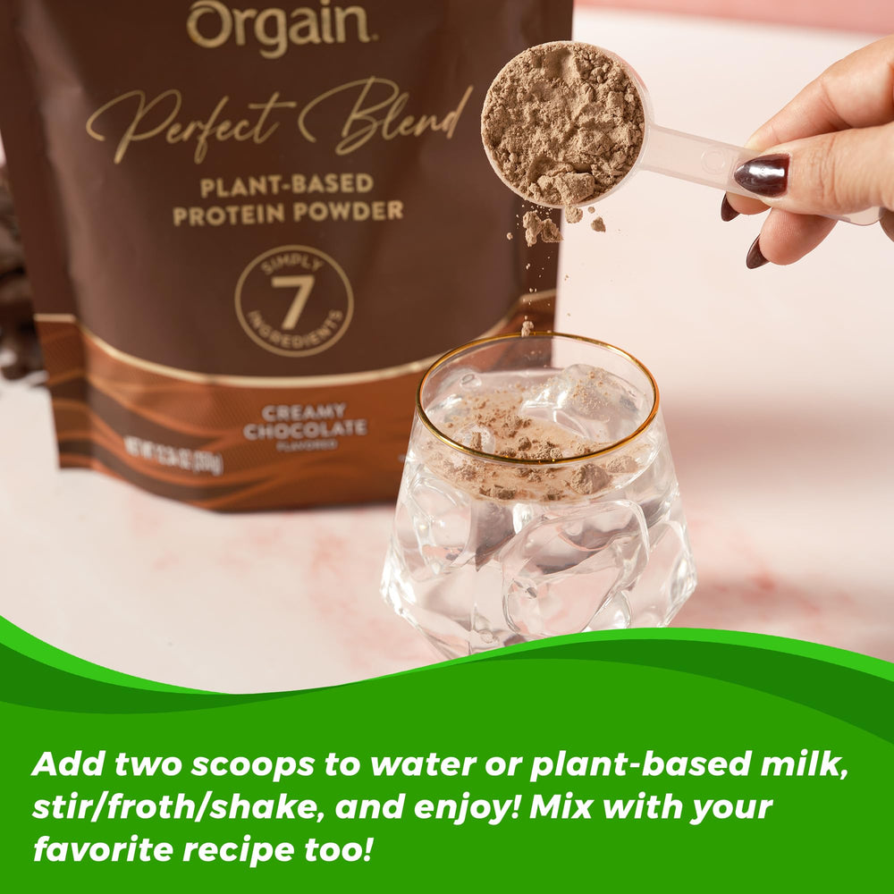 Orgain Perfect Blend vanilla shake showing creamy flavor