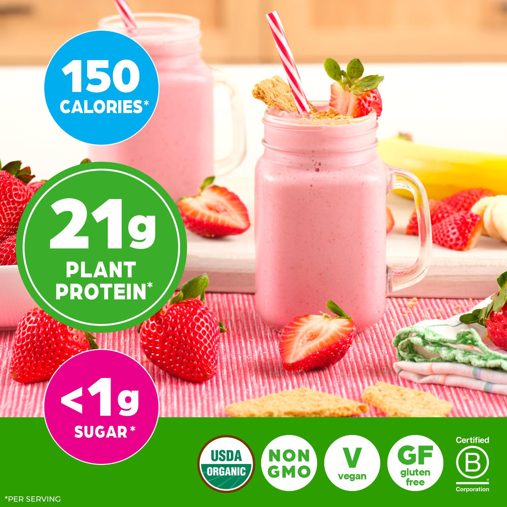 Orgain measuring spoon with powder to mix into smoothies.