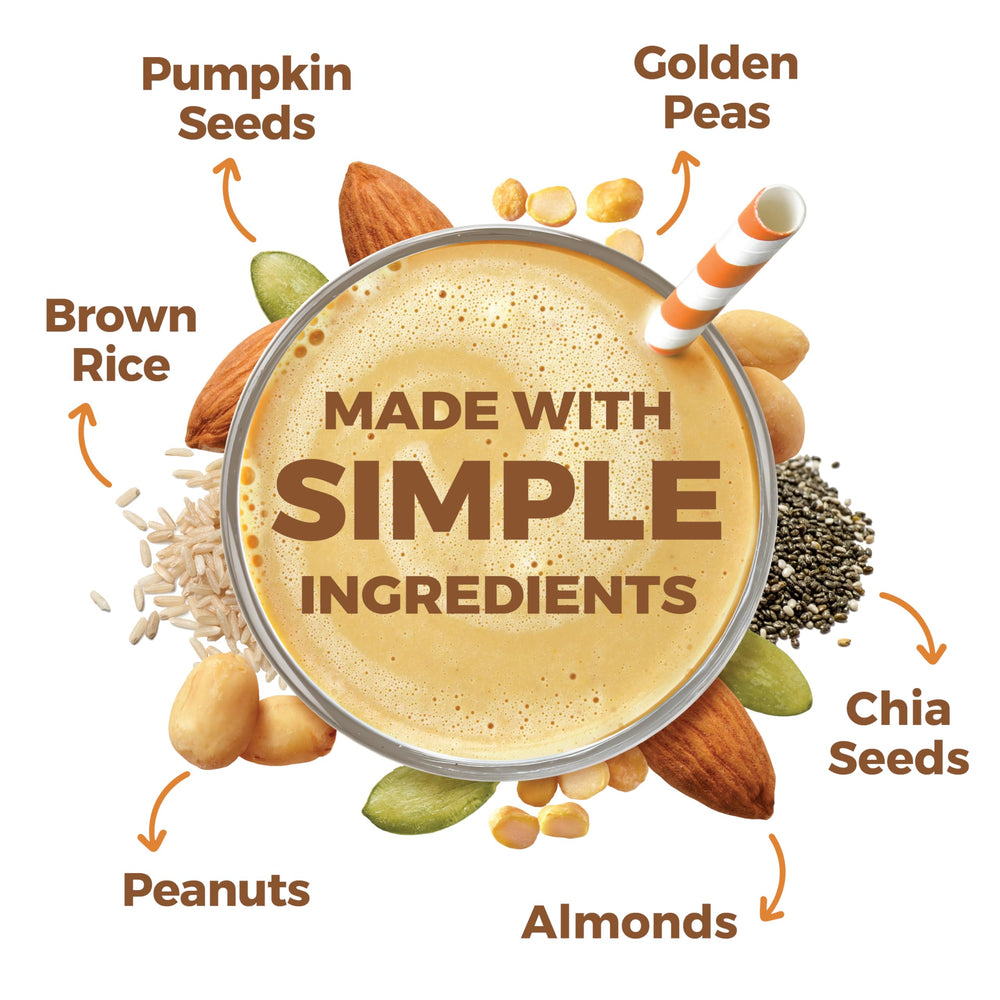 Orgain Simple Protein powder poured into a shaker for a nutrient-packed drink