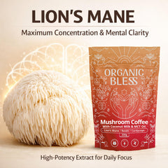 Organic Bless instant mix dissolving quickly in water for on-the-go mornings.