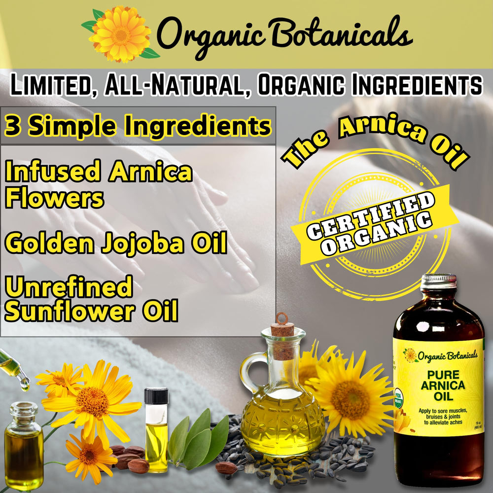Knee and joint care with Organic Botanicals Arnica Oil