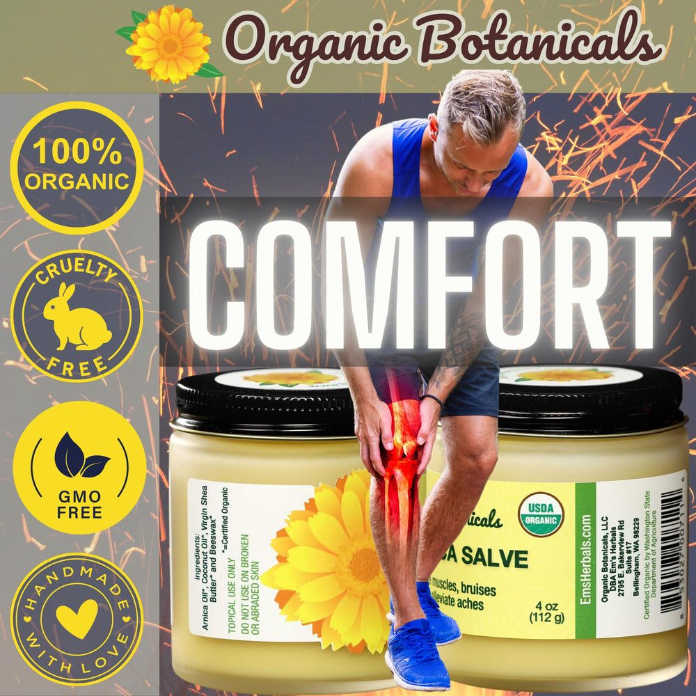 Athlete applying Organic Botanicals Arnica Salve after training for comfort.