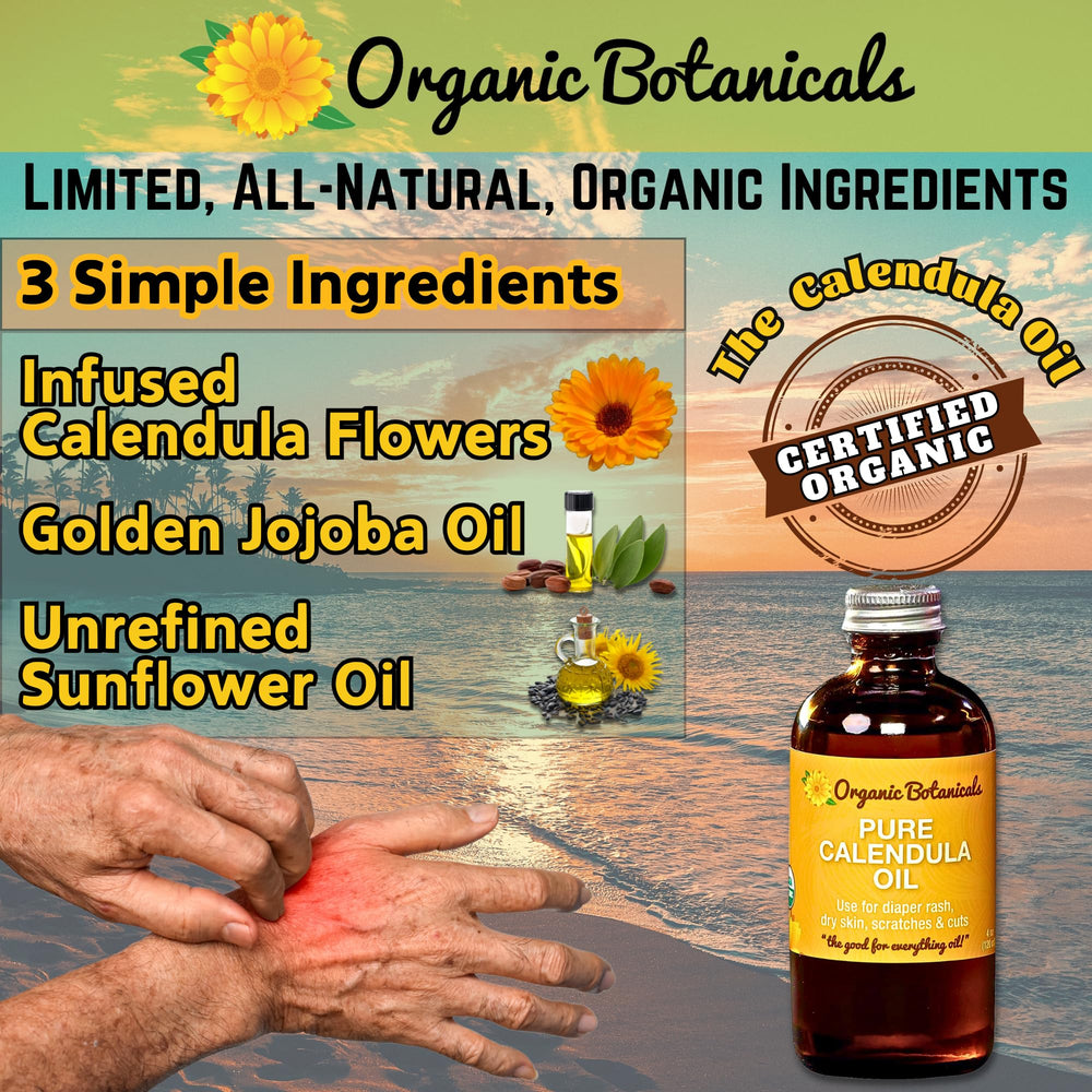 Calm scalp with Organic Botanicals calendula oil for conditioning.