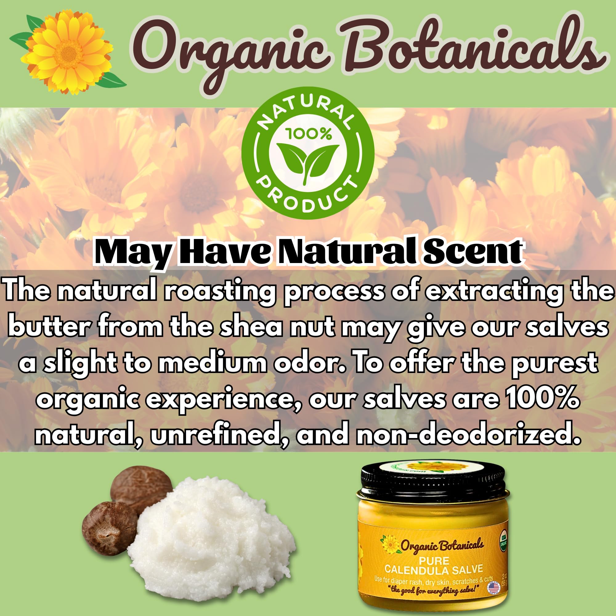 Organic Botanicals Calendula Salve packaging and label design.