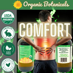 Organic Botanicals Comfrey Leaf Oil jar label close-up