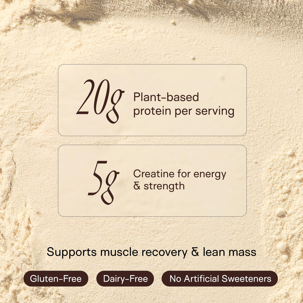 Organic cocoa, chia, and vanilla blend emphasizes delicious daily protein