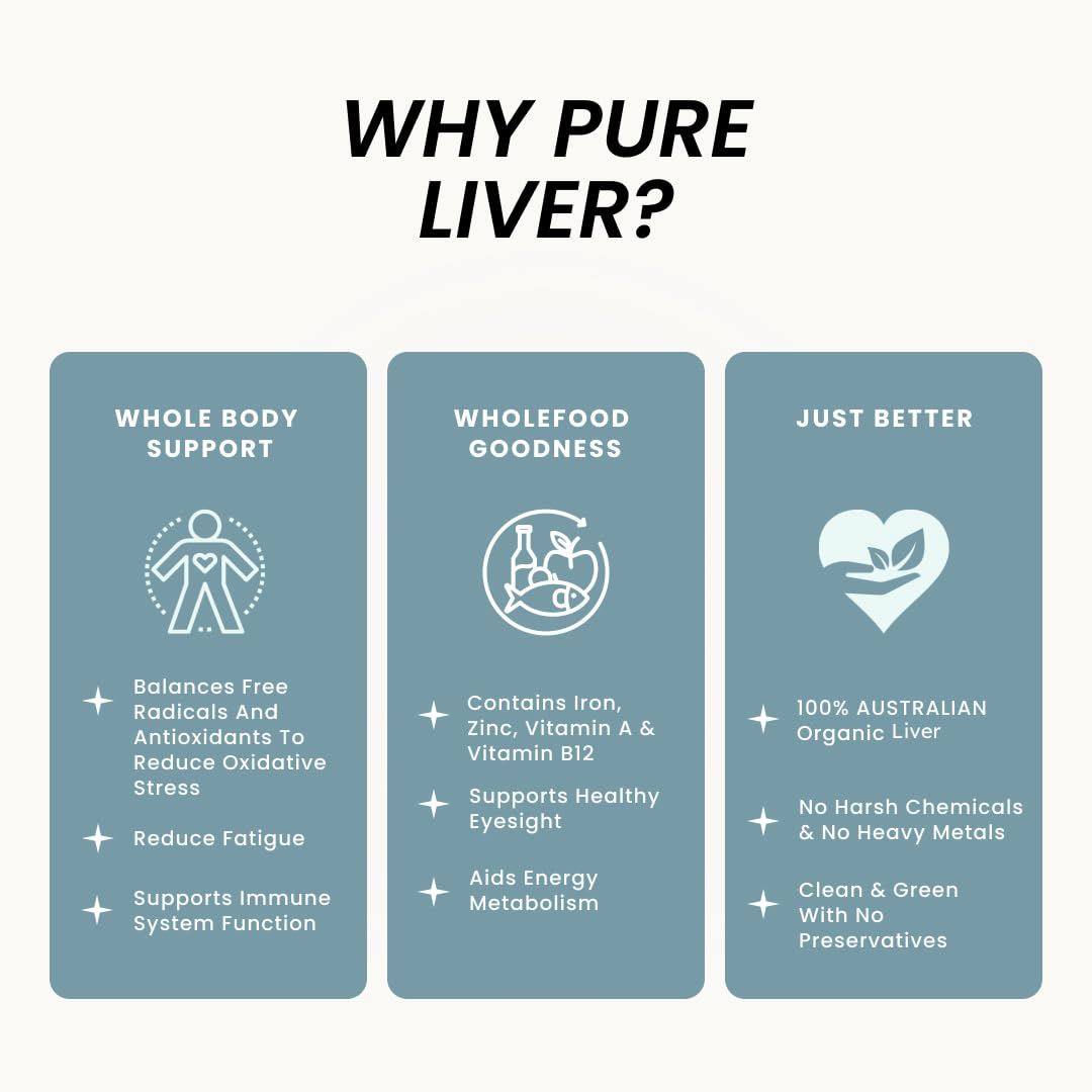 Organic Collagen Australia liver capsules packaging box with product details.