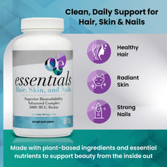 Organic Excellence biotin capsules closeup highlighting potency for hair and nails