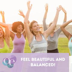 Organic Excellence Feminine Balance cream on chest area for soothing routine