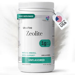 Organic Excellence Zeolite Clinoptilolite powder bottle for gut support.
