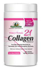 Organic Farms Vitamins Collagen 21 hydrolyzed bottle, premium women's formula for skin and bone support.