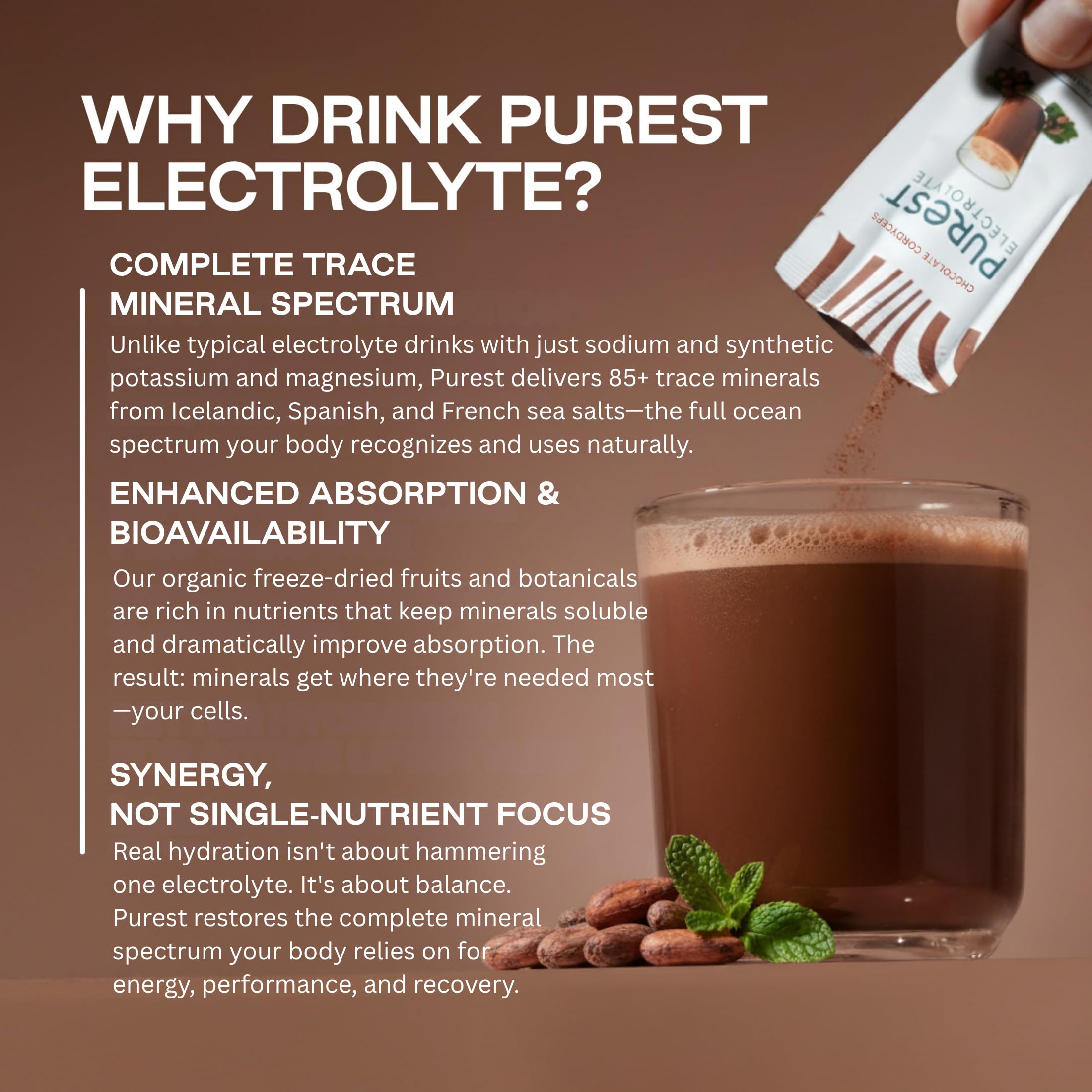Purest Electrolyte organic freeze-dried fruit slices add natural flavor and minerals