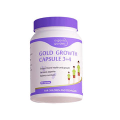 Organic Garden Height Support bottle and capsules show high-potency L-Lysine and growth potential.