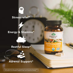 Ashwagandha capsules in hand suggesting simple daily supplementation.