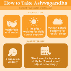 Ashwagandha capsules beside tea suggestively supporting evening routines.