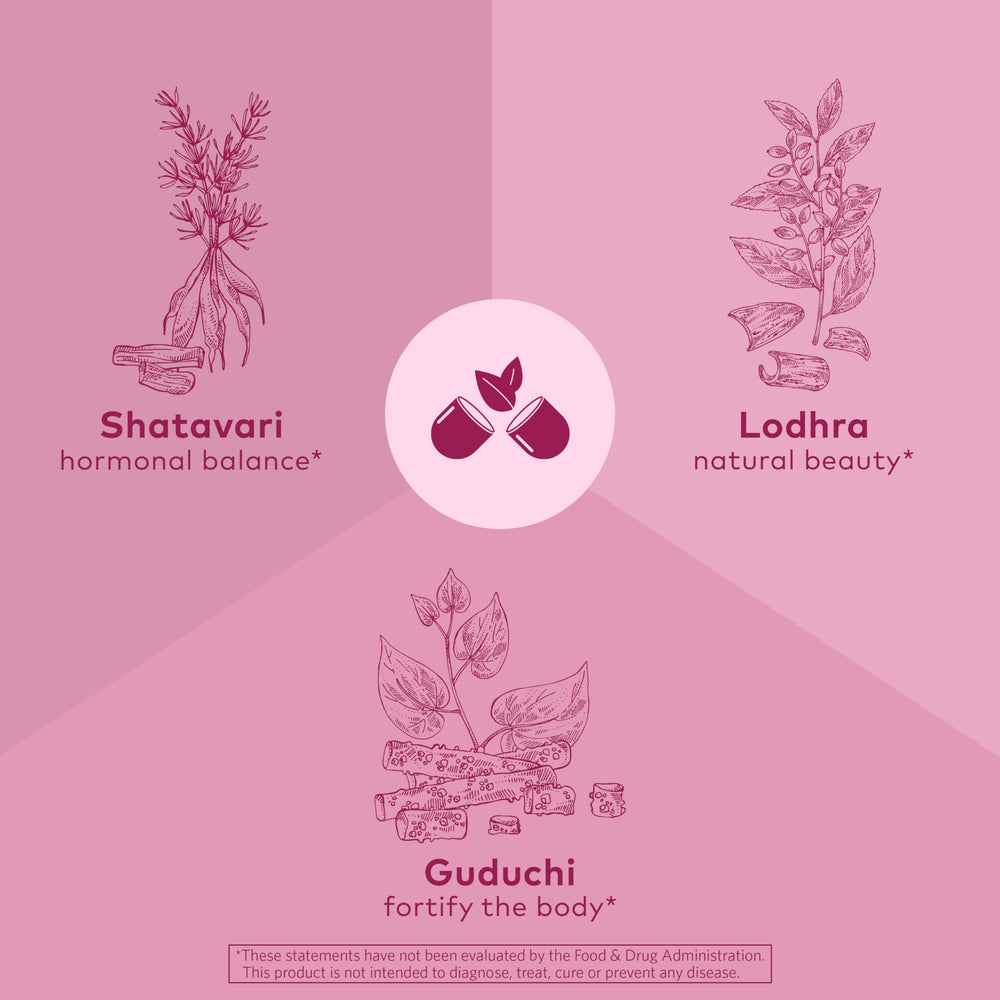Organic India Essential Female label detail highlights organic, non-GMO credentials