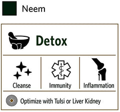 Neem leaf imagery suggesting natural detox support for overall wellbeing.