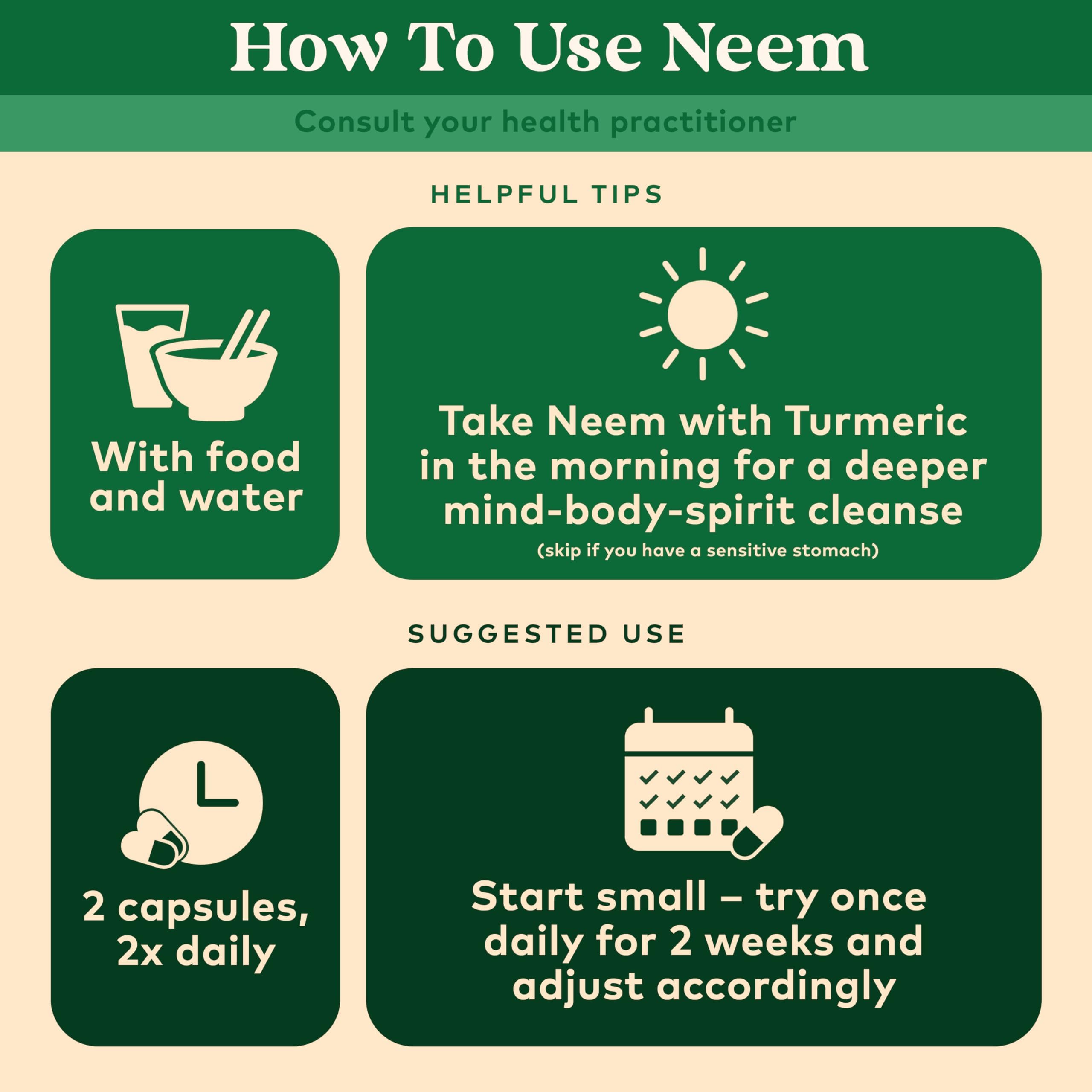 Organic India Neem Leaf Capsules daily routine with water.