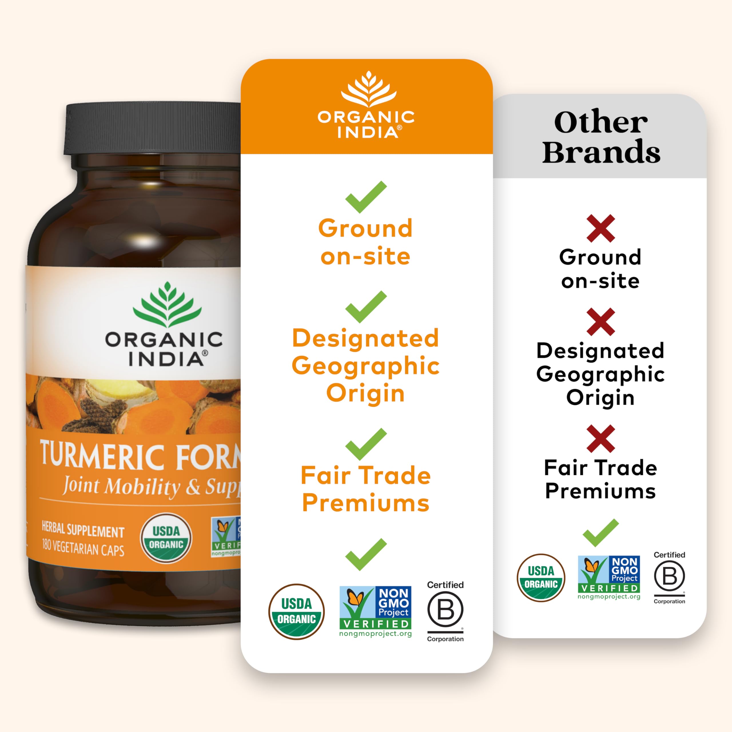 ORGANIC INDIA Turmeric Curcumin blend with black pepper and ginger for absorption