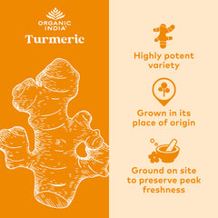 Organic India Turmeric Curcumin capsules close-up highlighting high absorption.