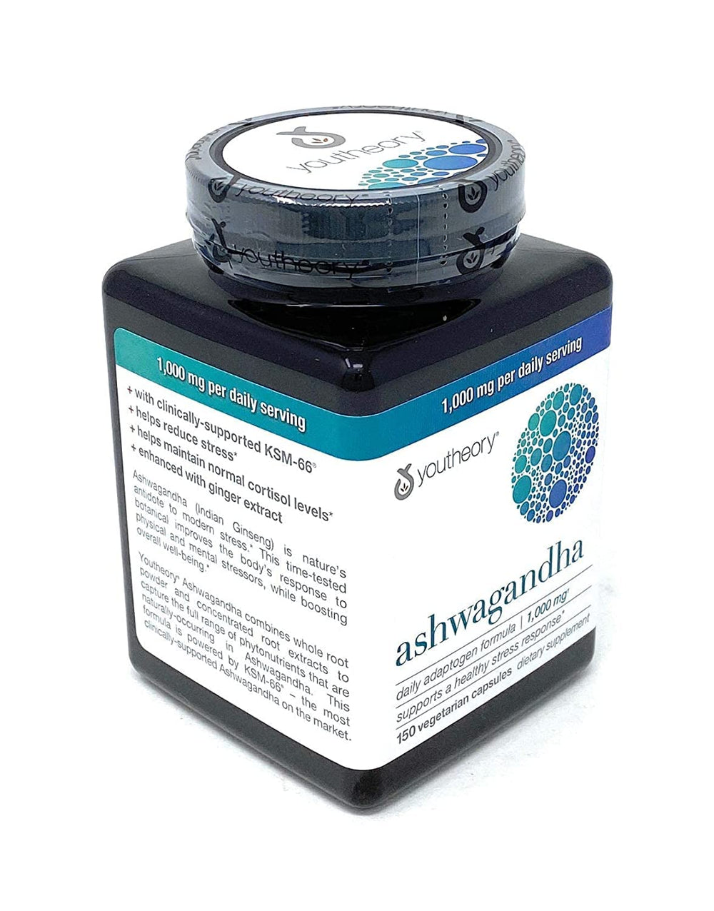 Organic KSM-66 ashwagandha bottle for daily stress support and mood balance.